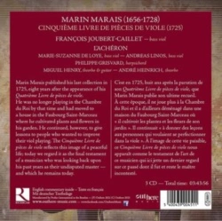 Capa do artigo Marin Marais: Cinquième Livre De Pièces De Viole - CD