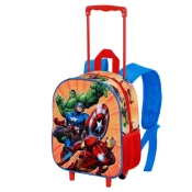 Capa do artigo Marvel Os Vingadores Attack Mochila 3D com Rodas Pequena, Vermelha