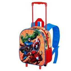 Capa do artigo Marvel Os Vingadores Attack Mochila 3D com Rodas Pequena, Vermelha