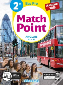 Capa do artigo Match Point : Anglais ; 2de Bac Pro ; A2>B1 ; Pochette Élève (Édition 2019)