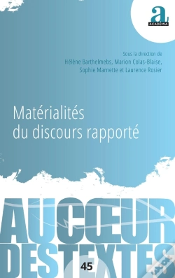 Capa do artigo Matérialités Du Discours Rapporté