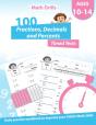 Math Drills - 100 Fractions Decimals Percents Timed Tests - Daily Practice Workbook - Preview