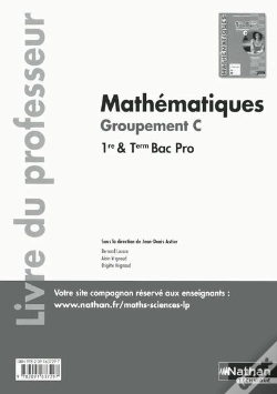 Capa do artigo Mathematiques 1ere Et Terminale Bac Pro Groupement C Professeur 2015