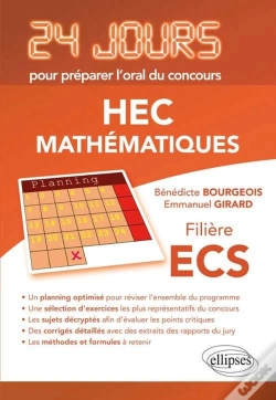 Capa do artigo Mathématiques 24 Jours Pour Préparer L'Oral Du Concours Hec - Filière Ecs