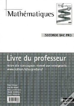 Capa do artigo Mathématiques ; 2nde Bac Pro ; Livre Du Professeur