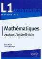 Mathématiques ; Analyse Et Algèbre Linéaire ; 1ère Année De Licence Sciences Economiques - Preview
