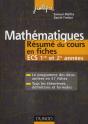 Mathématiques ; Ecs 1ère Et 2ème Année ; Résumé Du Cours En Fiches (2e Édition) - Preview