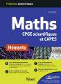 Maths ; Cpge Scientifiques 1re Et 2e Années, Capes Et Agrégation ; Mémento - Preview