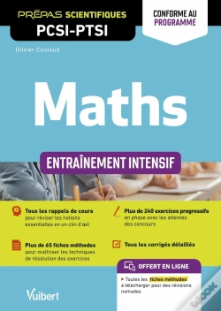 Capa do artigo Maths Pcsi-Ptsi : Entraînement Intensif ; Rappels De Cours, Méthodes Détaillées