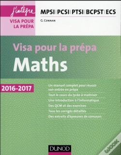 Capa do artigo Maths ; Visa Pour La Prépa ; Mpsi-Pcsi-Ptsi-Bcpst-Ecs (4e Édition)
