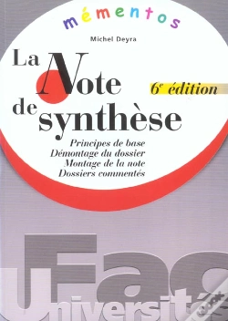 Capa do artigo Memento ; La Note De Synthese ; 6e Edition