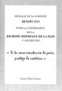 Message De S.S. Benoît Xvi Pour La Célébration De La Journée Mondiale De La Paix - 1er Janvier 2010 : Si Tu Veux Construire La Paix, Protège La Créati - Preview