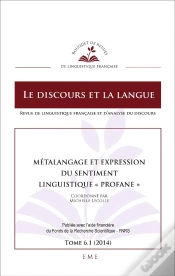 Capa do artigo Metalangage Et Expression Du Sentiment ; Linguistique Profane