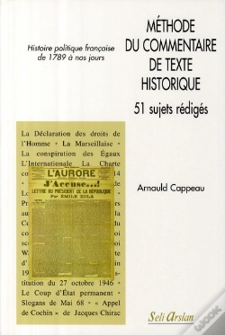 Capa do artigo Méthode De Commentaire De Texte Historique ; 51 Sujets Rédigés