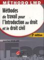 Methodes De Travail Pour L'Introduction Au Droit Et Le Droit Civil, 3eme Editon - Preview
