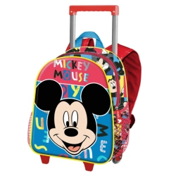 Capa do artigo Mickey Mouse Joyful Mochila 3D com Rodas Pequena, Azul