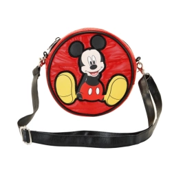 Capa do artigo Mickey Mouse Shoes Bolsa de Ombro Redonda Padding, Vermelha