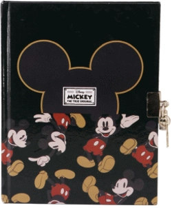 Capa do artigo Mickey Mouse True Diário com Chave, Preta