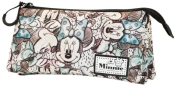 Capa do artigo Minnie Mouse Drawing Estojo Triplo FAN, Cinza