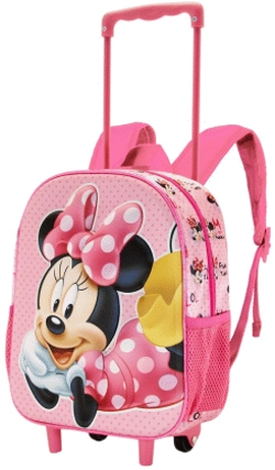 Capa do artigo Minnie Mouse Lying Mochila 3D com Rodas Pequena, Rosa