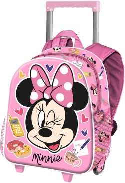 Capa do artigo Minnie Mouse Wink Mochila 3D com Rodas Pequena, Rosa