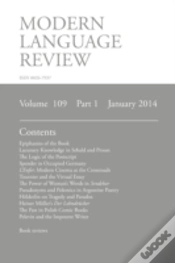 Capa do artigo Modern Language Review (109:1) January 2014