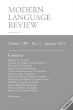 Capa do artigo Modern Language Review (109:1) January 2014