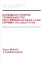 Monotone Iterative Techniques For Discontinuous Nonlinear Differential Equations - Preview