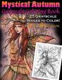 Mystical Autumn Grayscale Coloring Book - Preview
