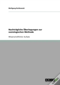 Capa do artigo Nachtragliche Uberlegungen Zur Soziologischen Methode