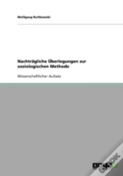 Capa do artigo Nachtragliche Uberlegungen Zur Soziologischen Methode