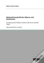 Nationalismuskritik Bei Adorno Und Horkheimer