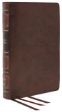 Nkjv, Reference Bible, Classic Verse-By-Verse, Center-Column, Genuine Leather, Brown, Red Letter, Thumb Indexed, Comfort Print - Preview