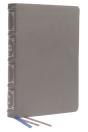 Nkjv, Reference Bible, Classic Verse-By-Verse, Center-Column, Genuine Leather, Gray, Red Letter, Thumb Indexed, Comfort Print - Preview