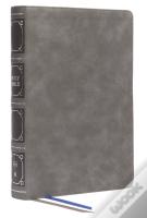 Nkjv, Reference Bible, Classic Verse-By-Verse, Center-Column, Leathersoft, Gray, Red Letter, Comfort Print