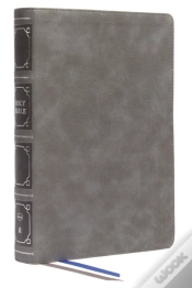 Capa do artigo Nkjv, Reference Bible, Classic Verse-By-Verse, Center-Column, Leathersoft, Gray, Red Letter, Thumb Indexed, Comfort Print
