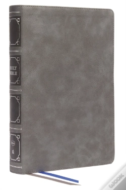 Capa do artigo Nkjv, Reference Bible, Classic Verse-By-Verse, Center-Column, Leathersoft, Gray, Red Letter, Thumb Indexed, Comfort Print