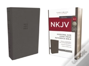 Capa do artigo Nkjv, Reference Bible, Personal Size Giant Print, Imitation Leather, Gray, Red Letter Edition, Comfort Print