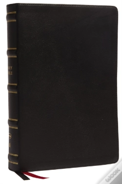 Capa do artigo Nkjv, Single-Column Wide-Margin Reference Bible, Genuine Leather, Black, Red Letter, Comfort Print