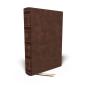 Nkjv, Single-Column Wide-Margin Reference Bible, Leathersoft, Brown, Red Letter, Thumb Indexed, Comfort Print - Preview