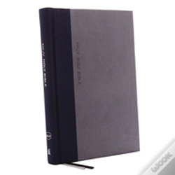 Capa do artigo Nkjv, Thinline Bible, Large Print, Cloth Over Board, Gray/Blue, Red Letter Edition