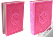 Capa do artigo Noble Coran Avec Pages Arc-En-Ciel (Rainbow) - Bilingue (Fr/Ar) - Couverture Daim Rose