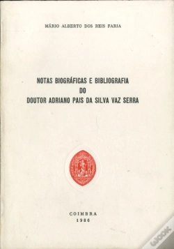 Capa do artigo Notas Biográficas e Bibliográficas do Doutor Adriano da Silva Vaz Serra