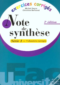 Capa do artigo Note De Synthese T.1