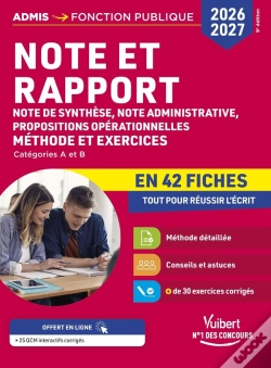 Capa do artigo Note Et Rapport En 42 Fiches - Méthode Et Exercices - Concours 2026-2027 : Note De Synthèse, Note Administrative, Propositions Opérationnelles - Catég