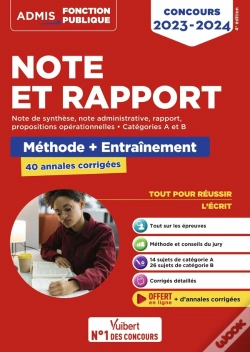 Capa do artigo Note Et Rapport - Methode Et Entrainement Intensif - 40 Annales Corrigees - Categories A Et B - Conc