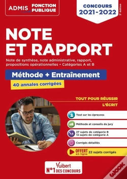 Capa do artigo Note Et Rapport ; Méthode Et Entraînement Intensif - 40 Annales Corrigées - Categories A Et B (Édition 2021/2022)