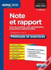 Capa do artigo Note Et Rapport Methode Et Exercices Cat A Et B 4e Edt 2016 2017
