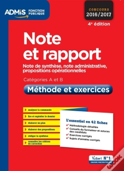 Capa do artigo Note Et Rapport Methode Et Exercices Cat A Et B 4e Edt 2016 2017