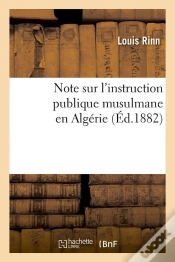 Capa do artigo Note Sur L Instruction Musulmane Edition 1882